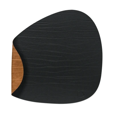 Afbeelding van LIND DNA Placemat Buffalo Leer Black / Nature dubbelzijdig 44 x 37 cm