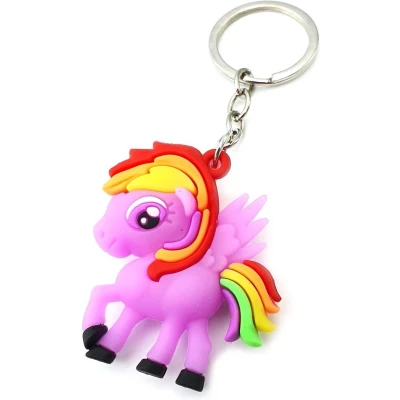 Afbeelding van New Age Devi Unicorn paars regenboog Sleutelhanger tashanger