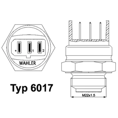 Afbeelding van Wahler Temperatuurschakelaar 6017.85D