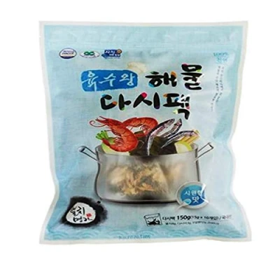 Afbeelding van Wonjeongseafood Gedroogde Mix Zeevruchten, Ansjovis Kelp Dashi Pack, Gemaakt in Korea (16gX 10Tea Bags)