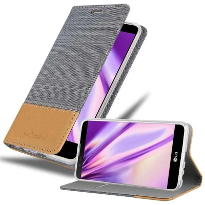 Afbeelding van Cadorabo Hoesje geschikt voor LG STYLUS 2 in LICHTGRIJS BRUIN Beschermhoes met magnetische sluiting, standfunctie en kaartvakje Book Case Cover Etui