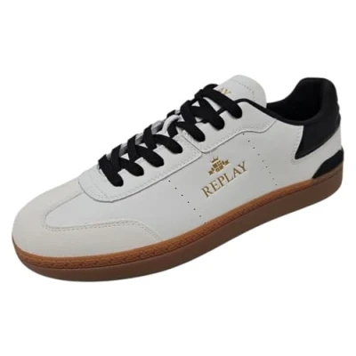 Afbeelding van Replay Pyper Double Sneakers laag, Heren, Maat: 41, White/black Leer en imitatieleer