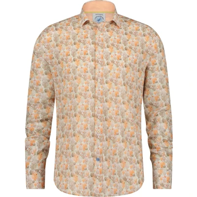 Afbeelding van A Fish Named Fred overhemd heren regular fit oranje 3XL Big &amp; Tall Plus Size