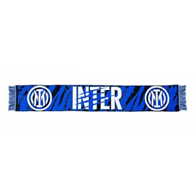 Afbeelding van Inter Chinese nieuwjaarssjaal Limited Edition, grafisch, tijger en belettering, jacquard, uniseks, volwassenen, zwart/blauw, eenheidsmaat