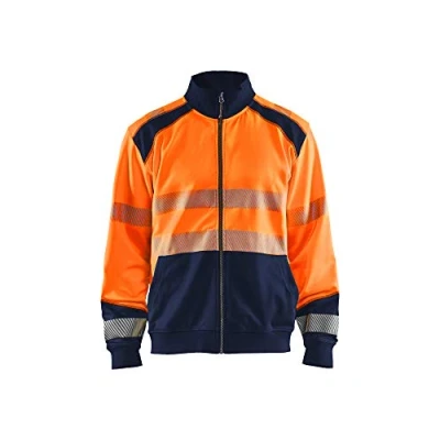Afbeelding van Blaklader Sweatshirt hele rits High Vis 3558 2528 Oranje/Marineblauw L