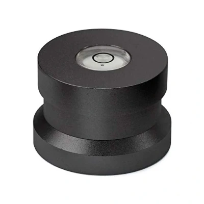 Afbeelding van Dynavox single Puck ASP3, adapter van aluminium voor 45 grammofoonplaten, geïntegreerde libel het aanpassen de draaitafel, zwart