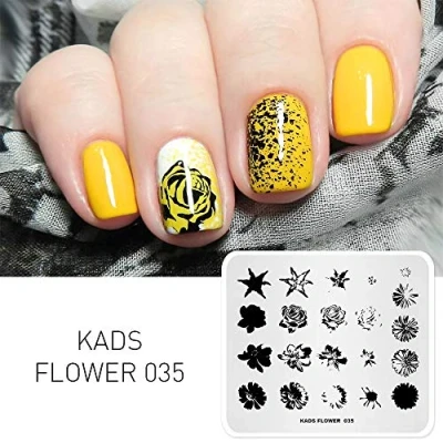 Afbeelding van KADS Nail Stempelen Plaat Bloem Natuur Art Stempel Sjabloon DIY Afbeelding Template Manicure Stencil Gereedschap (FL035)