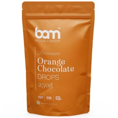Afbeelding van BAM Sinaasappelchocoladedruppels, Callets, Chips Om Te Smelten, Voor Thuis En Professioneel Bakken, Sinaasappelsmaak, 250 g
