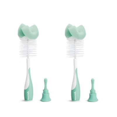 Afbeelding van Munchkin 2 in 1 spons en babyflesborstels voor reiniging Flessenreinigingsborstel waterflesborstelset Zacht herbruikbaar met ingebouwde speenborstel vaatwasmachinebestendig stuks