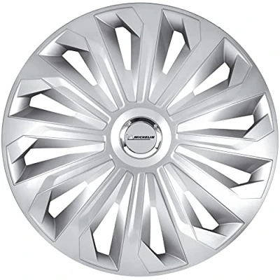 Afbeelding van Michelin 9200 Wieldoppenset model 43RC, 4 delig, met reflectorsysteem N.V.S, zilver set van 13&quot; inch