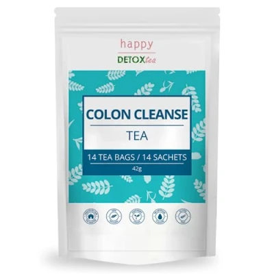 Afbeelding van Happy Detox Tea Colon Cleanse Ontgifting Afvallen 4 weken 14 theezakjes