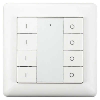 Afbeelding van Zigbee wandschakelaar draadloos wit 4 zones Incl. batterij Plak of schroefbevestiging Schakelen &amp; Dimmen