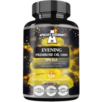 Afbeelding van Teunisbloemolie 1000 mg met vitamine E Bevat 100 GLA zuur 120 softgels 4 maanden Voedingssupplement gamma linoleenzuur van Apollo&#039;s Hegemony