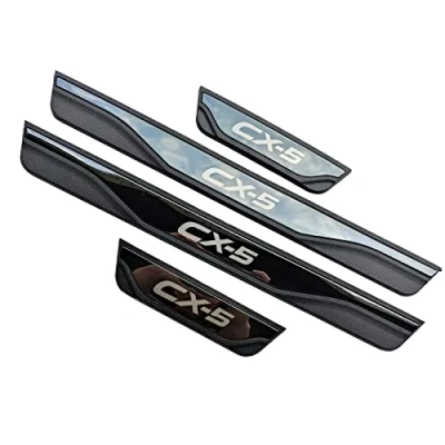 Afbeelding van 4 Stuks Auto instaplijsten Beschermstrips voor Mazda CX 5 CX5 2013 2022, Roestvrijstalen Schopplaten, Kras Scuff Protection Trim, Dorpel Pedaal Accessoire