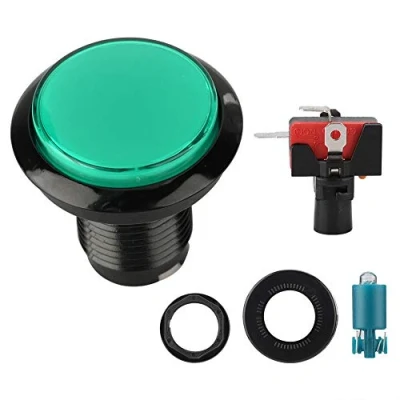 Afbeelding van Arcade knoppen,46mm Dome LED Verlichte Drukknop,Arcade knoppen Schakelaar Vervangen Drukknop Machine Games DIY onderdeel voor videogames(Groente)
