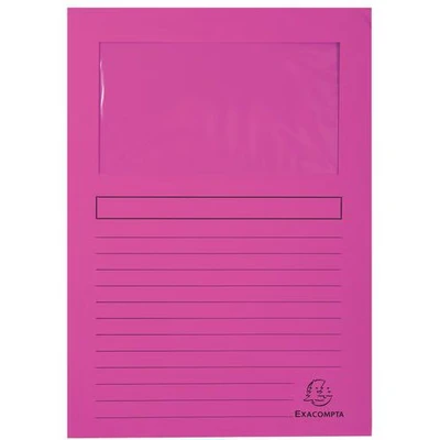 Afbeelding van Exacompta L map met venster Forever, pak van 100 stuks, roze 4 stuks