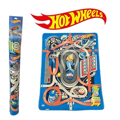 Afbeelding van ODS Speelkleed 120 x 90 cm Hot Wheels tapijt cm, 3 jaar lang, verschillende kleuren, medium, 42025