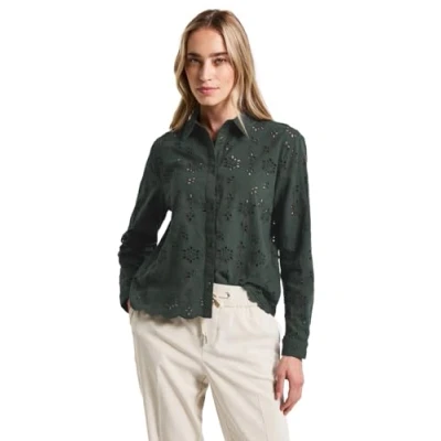 Afbeelding van Street One Dameshemdblouse met borduurwerk, Mid Green, 38