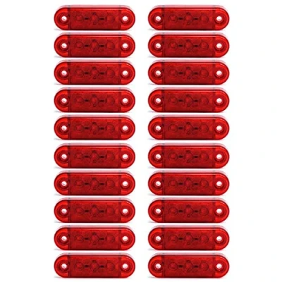 Afbeelding van 20x LED 12/24V rood begrenzingslicht contourlicht positielamp vrachtwagen personenauto