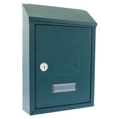 Afbeelding van Sterling MB09G Afsluitbare Weerbestendige Brievenbus, Gegalvaniseerd Staal, Voor Montage aan de Muur, Groen, 21 x 30 7cm