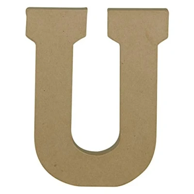 Afbeelding van Décopatch AC872C een standaard van bruin papiermaché, 16 x 2,5 20 cm, letter U
