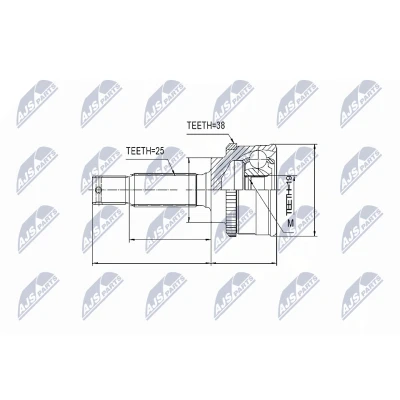 Afbeelding van Homokineet reparatie set, aandrijfas NTY NPZ HY 512