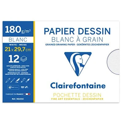 Afbeelding van Clairefontaine Zeichenpapier &#039;Blanc à Grain&#039;, 210 x 297 mm