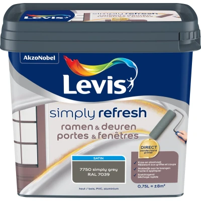 Afbeelding van Levis Simply Refresh Ramen &amp; Deuren Satin Grey (Ral 7039) 0.75L