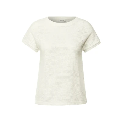 Afbeelding van Cecil Tshirt basic, Dames, Maat: XS, Weiß
