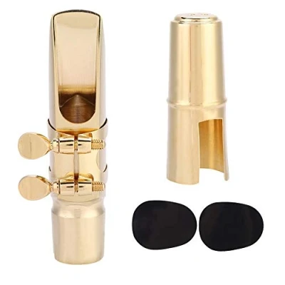 Afbeelding van Vbestlife Messing Sax 7C Mondstuk, Eb Alto Saxophone Mondstuk met Cap Pads Muziekinstrumenten Accessoire