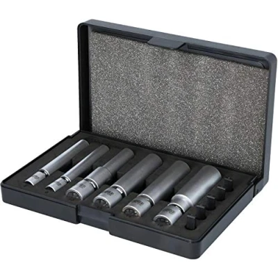 Afbeelding van KS Tools 500.7325 Speciale 1/4&quot; + 3/8&quot; gloeibougie en bougiedopsleutelset met scharnier, 11 dlg