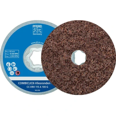 Afbeelding van PFERD 42000052 Combiclick harde vliesschijf CC Ø 115 mm A 100 G voor fijnslijpen &amp; finish haakse slijpers Diameter 115 mm