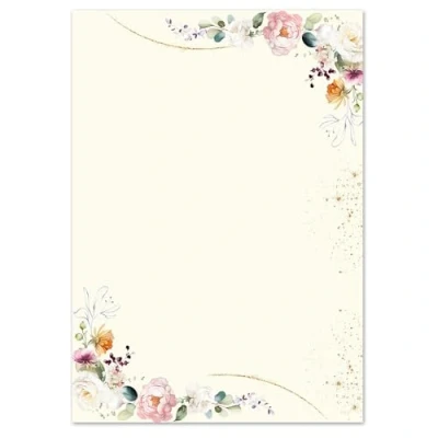 Afbeelding van 50 vellen briefpapier tropische bloemen DIN A5 (210x148 mm), 90 g/m² kleurrijk