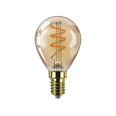Afbeelding van Philips LED Kogellamp Spiraal Goud 25 W E14 Dimbaar extra warmwit licht