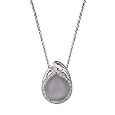 Afbeelding van Orphelia Hanger + Ketting Grande White Cateye Zirconium ZH 4569
