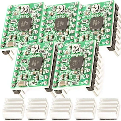 Afbeelding van AZDelivery 5 x A4988 Stappenmotor Driver Module met koellichaam compatibel Arduino