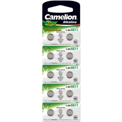 Afbeelding van Knoopcel batterij AG11 10 batterijen Camelion