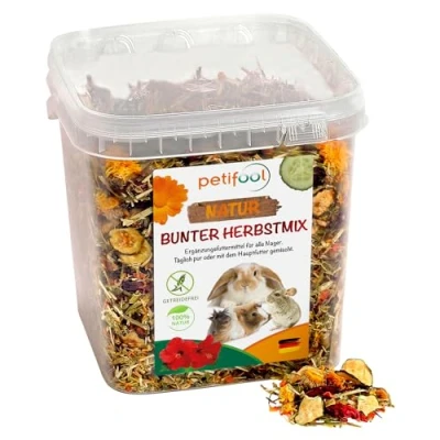 Afbeelding van petifool Knaagdiervoer &quot;Kleurrijke herfstmix&quot;, natuurlijk en gezond konijnenvoer, per stuk verpakt (1 x 650 g)