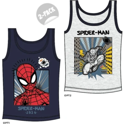 Afbeelding van Spiderman singlets hemd hemden hemdjes set 2 stuks 134/140