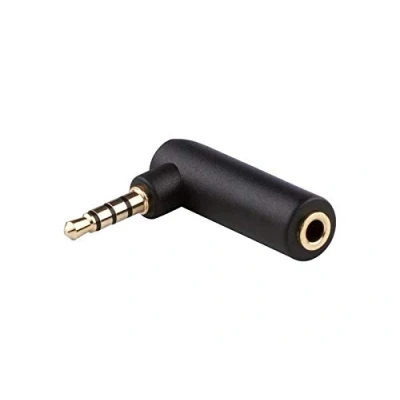 Afbeelding van adaptare 10122 hoekadapter 3,5 mm jack (4 polig) op koppeling polig), verguld, zwart