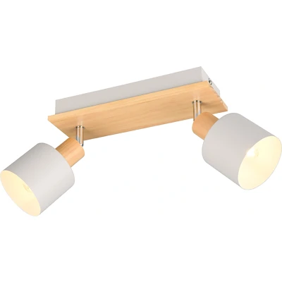 Afbeelding van Trio Dubbele plafondlamp Shanti met houtlook 862700276