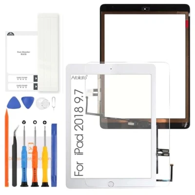 Afbeelding van Arbilato Vervangingsscherm voor iPad 9.7 2018 6e A1893 A1954, generatie touchscreen iPad6 digitizer met home knop (wit)