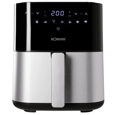 Afbeelding van Bomann, 5L heteluchtfriteuse, 8 automatische programma&#039;s met individuele aanpassing van tijd en temperatuur, LED scherm, 5L, FR6069HCB, Zwart/RVS