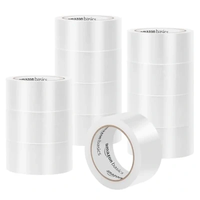 Afbeelding van Amazon Basics Verpakkingstape voor pakketten, verhuizen en opslag, set van 12, doorzichtig, 10,4 x 4,8 cm