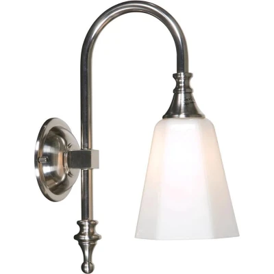 Afbeelding van Linea Verdace Badkamerlamp Classic Boog Opal Wit Hexa 1XG9IP44 Nikkel 2