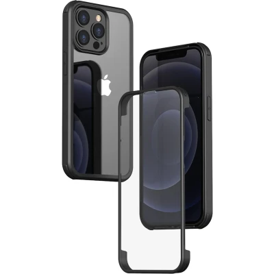 Afbeelding van Valenta Tempered Glass Full Cover Bumper Case Apple iPhone 14 Pro Max Black
