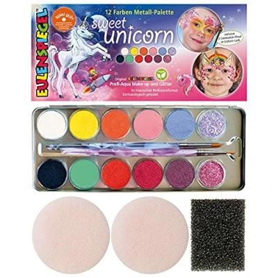 Afbeelding van Eulenspiegel 212264 Sweet Unicorn make uppalet, veganistisch, eenhoorn, upset, kindermake up, carnaval
