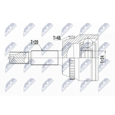Afbeelding van Homokineet reparatie set, aandrijfas NTY NPZ TY 017