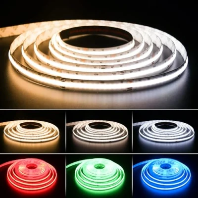 Afbeelding van PAUTIX COB ledstrip, RGB+WW/CW 5 m, 840 leds/m RGB+CCT, instelbare kleurtemperatuur 2700 K 6500 K, 24 V, kleurveranderende lichtstrip voor doe het zelf decoratie (voeding en controller niet
