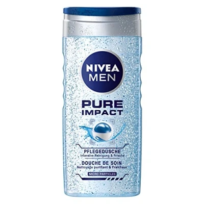 Afbeelding van Nivea Men Bath Care Pure Impact verzorgende douchegel, 4 stuks (4 x 250 ml)